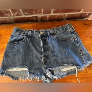 VTG Levi's 501 sz35 Classic Blue Denim Cutoff Shorts